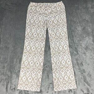 J. McLaughlin Pants Womens Sz M Carmel Catalina Cloth Pull-On Coastal Ikat Beach